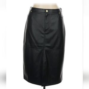 Talbots NWT Black Faux Leather Pencil Skirt Size 16 Tags Attached